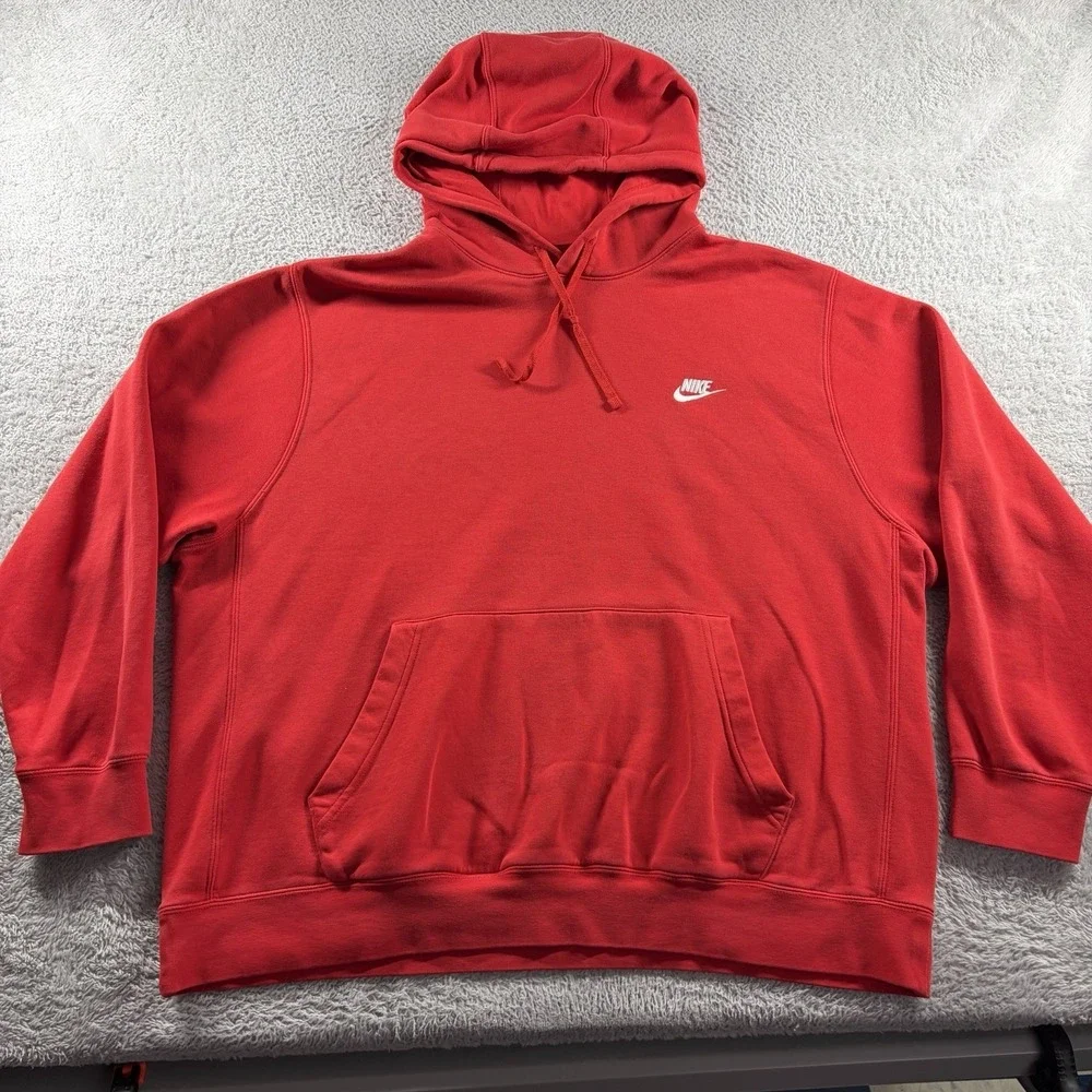 Nike Essential Hoodie Mens XXL 2x‎ Red Solid Logo
